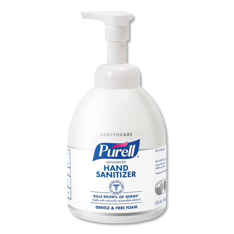 PURELL Advanced Green Certified Instant Hand Sanitizer Foam, 535 ml Bottle, Unscented, 4/Carton (GOJ579104CT)