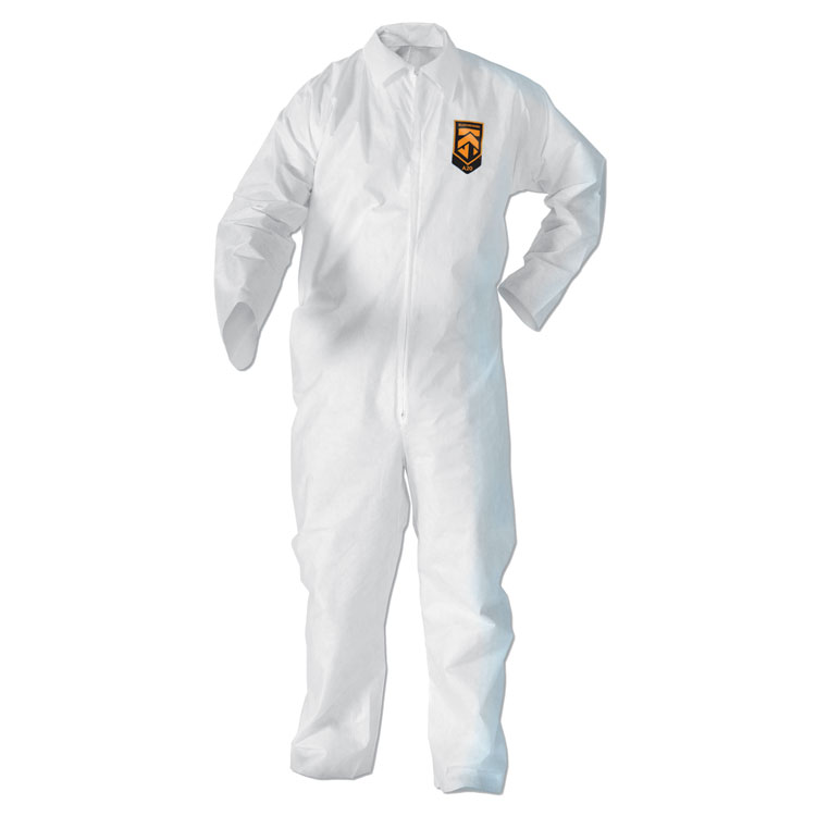 KleenGuard A20 Elastic Back Wrist/Ankle Coveralls, X-Large, White, 24/Carton (ANS49102)