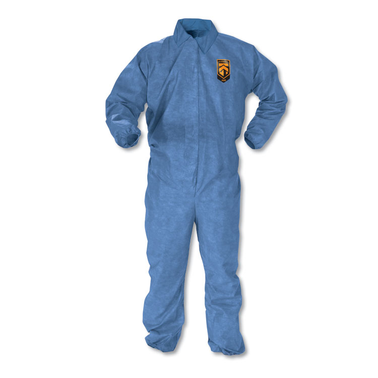 KleenGuard A60 Elastic-Cuff, Ankle and Back Coveralls, 2X-Large, Blue, 24/Carton (KCC45005)