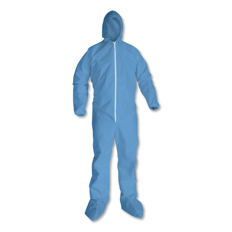 KleenGuard A65 Zipper Front Flame Resistant Coveralls, Large, Blue, 25/Carton (KCC45353)