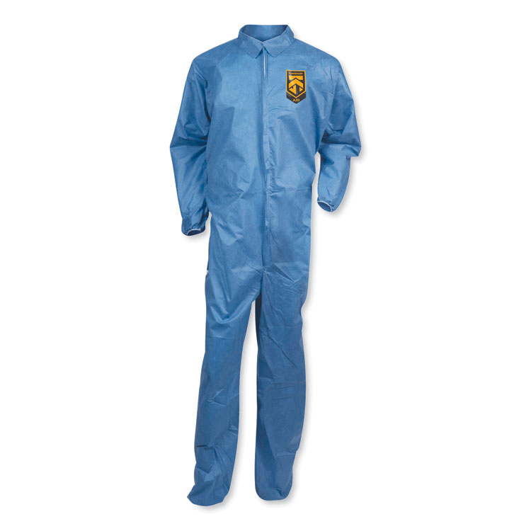 KleenGuard A20 Coveralls, MICROFORCE Barrier SMS Fabric, X-Large, Blue, 24/Carton (ANS58504)