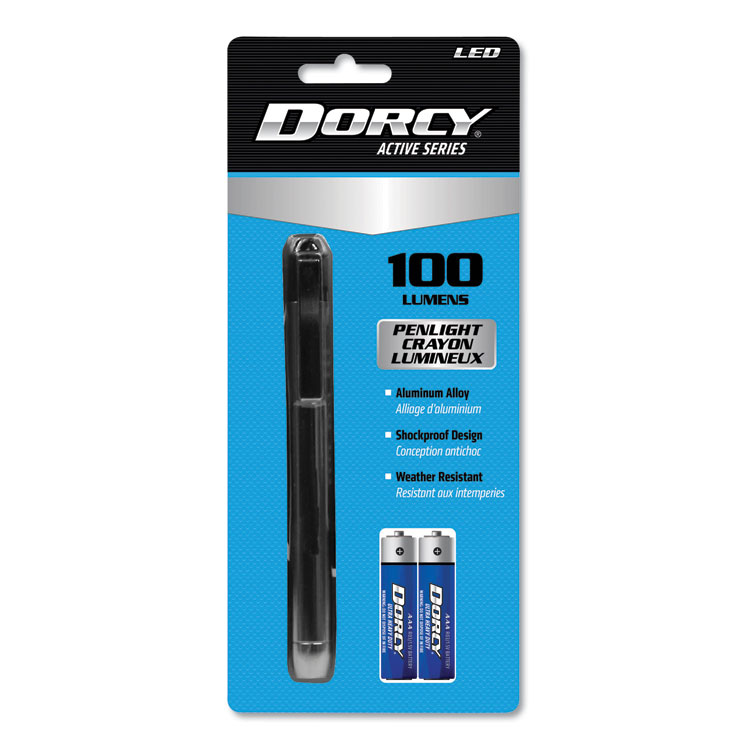 DORCY 100 Lumen LED Penlight, 2 AAA Batteries (Included), Silver (DCY411218)