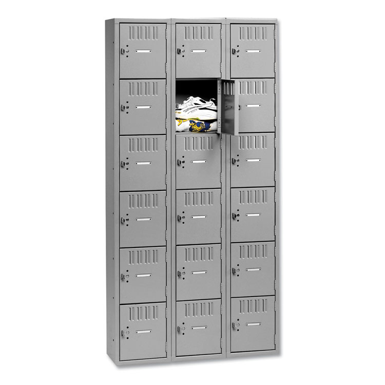 Tennsco Box Compartments, Triple Stack, 36w x 18d x 72h, Medium Gray (TNNBS6121812CMG)