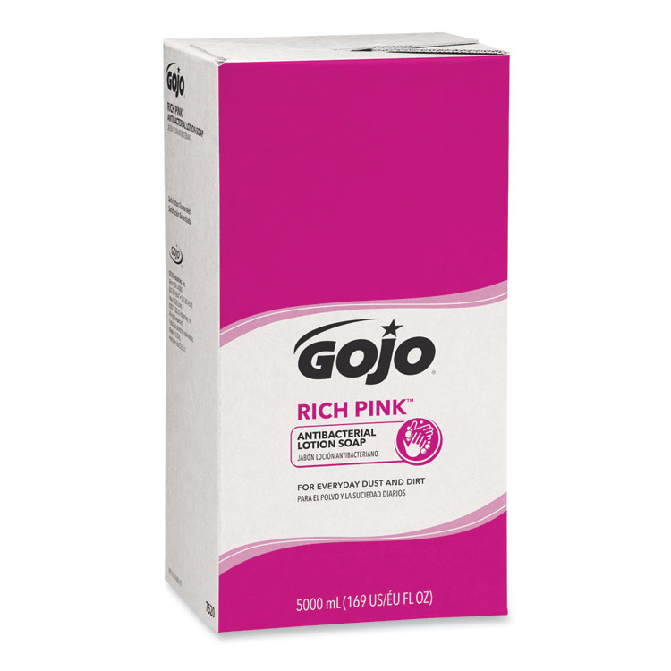 GOJO RICH PINK Antibacterial Lotion Soap Refill, Floral Scent, 5,000 mL, 2/Carton (GOJ7520)