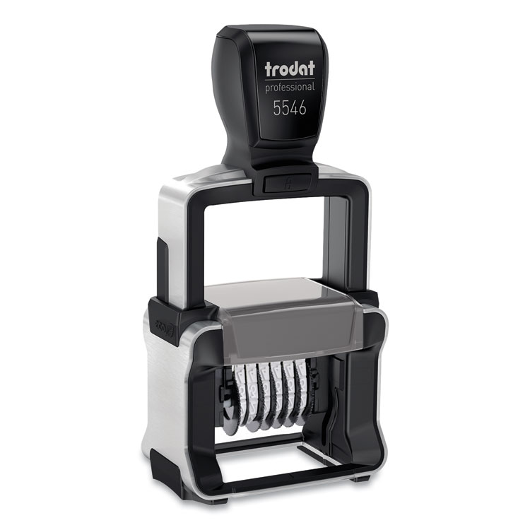 Trodat Professional Self-Inking Numberer, Six Bands/Digits, Type Size: 1 1/2, Black (USST5546)