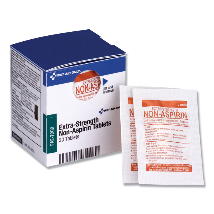 First Aid Only Refill for SmartCompliance General Cabinet, Non-Aspirin Tablets, 20 Tablets (FAOFAE7008)