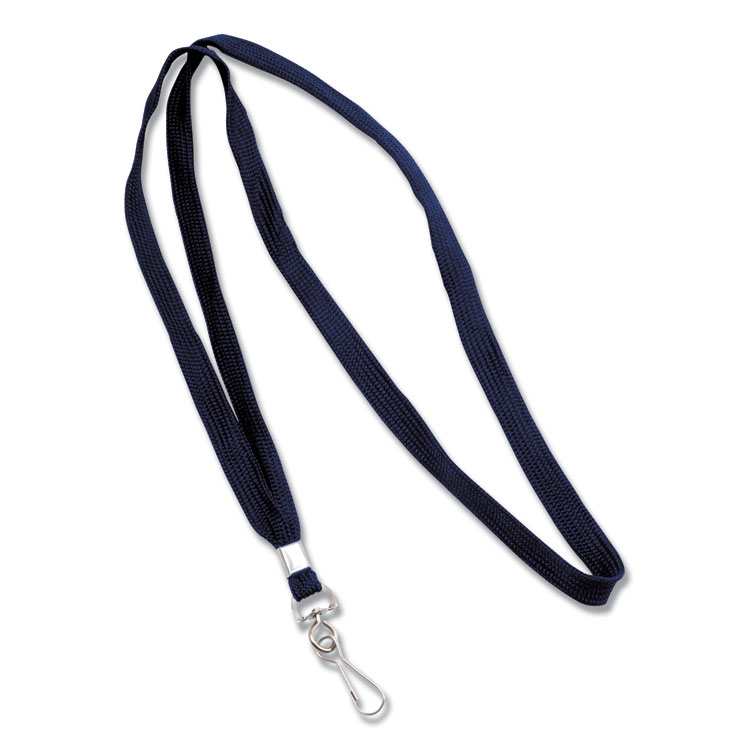 Advantus Deluxe Lanyards, Metal J-Hook Fastener, 36" Long, Blue, 24/Box (AVT75426)