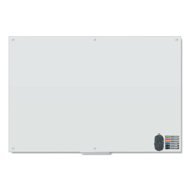 U Brands Magnetic Glass Dry Erase Board Value Pack, 72" x 48" (Actual Size: 70" x 47"), Frosted White Surface (UBR3974U0001)