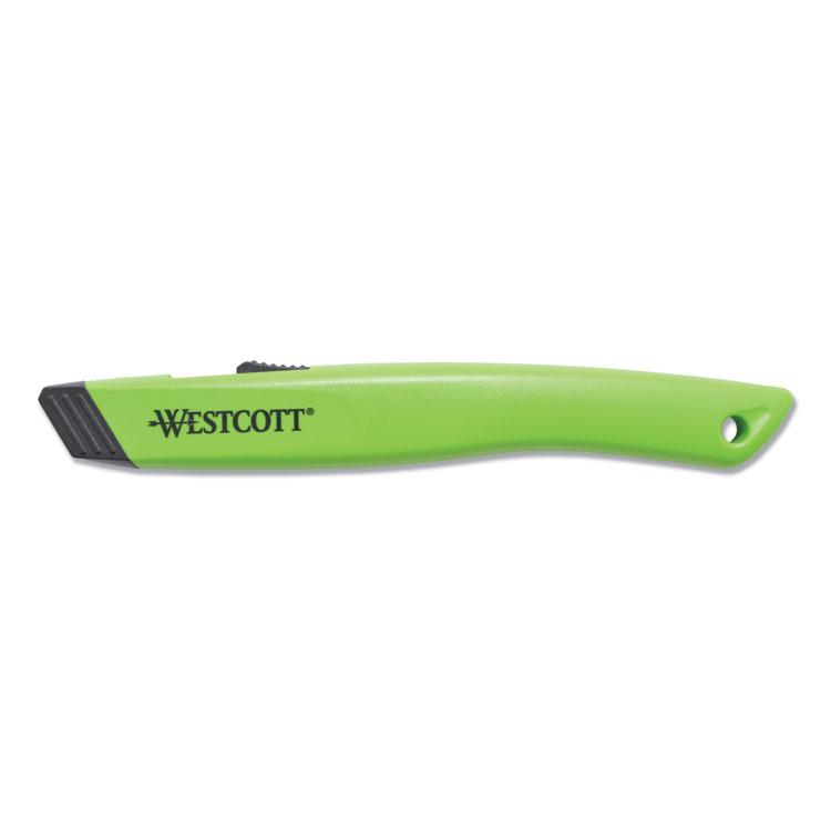 Westcott Safety Ceramic Blade Box Cutter, 0.5" Blade, 5.5" Plastic Handle, Green (ACM16475)