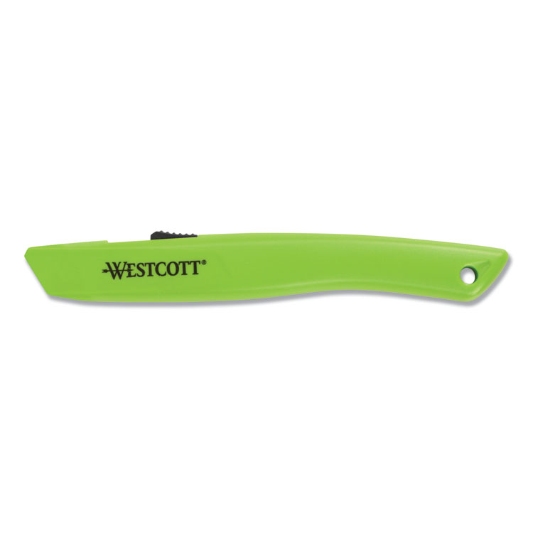 Westcott Safety Ceramic Blade Box Cutter, 0.5" Blade, 6.15" Plastic Handle, Green (ACM17519)