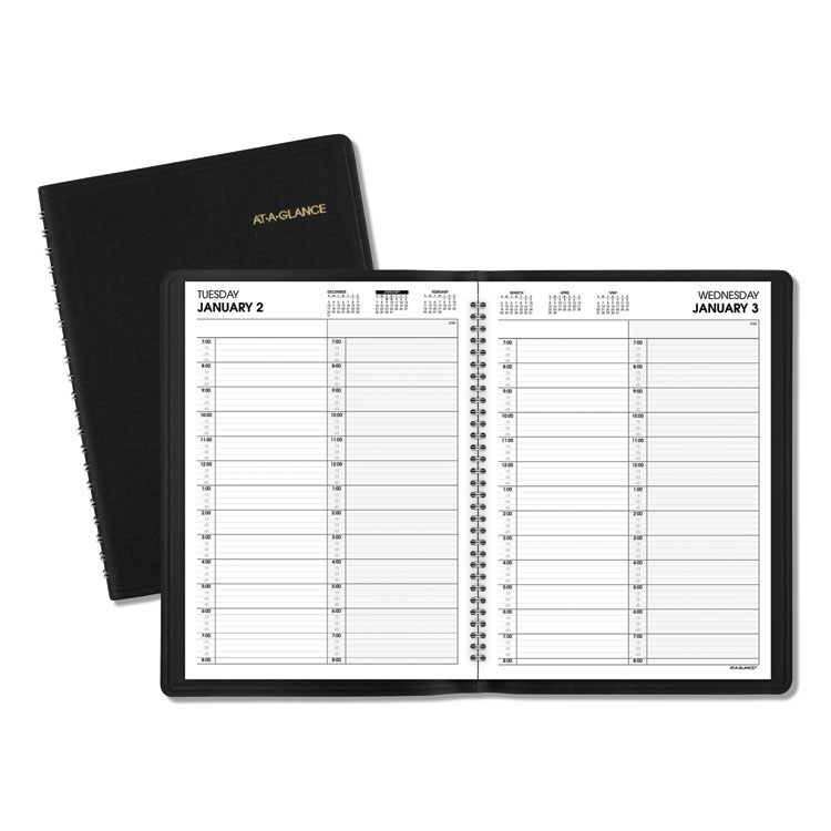 AT-A-GLANCE Two-Person Group Daily Appointment Book, 11 x 8, Black Cover, 12-Month (Jan to Dec): 2026 (AAG7022205)