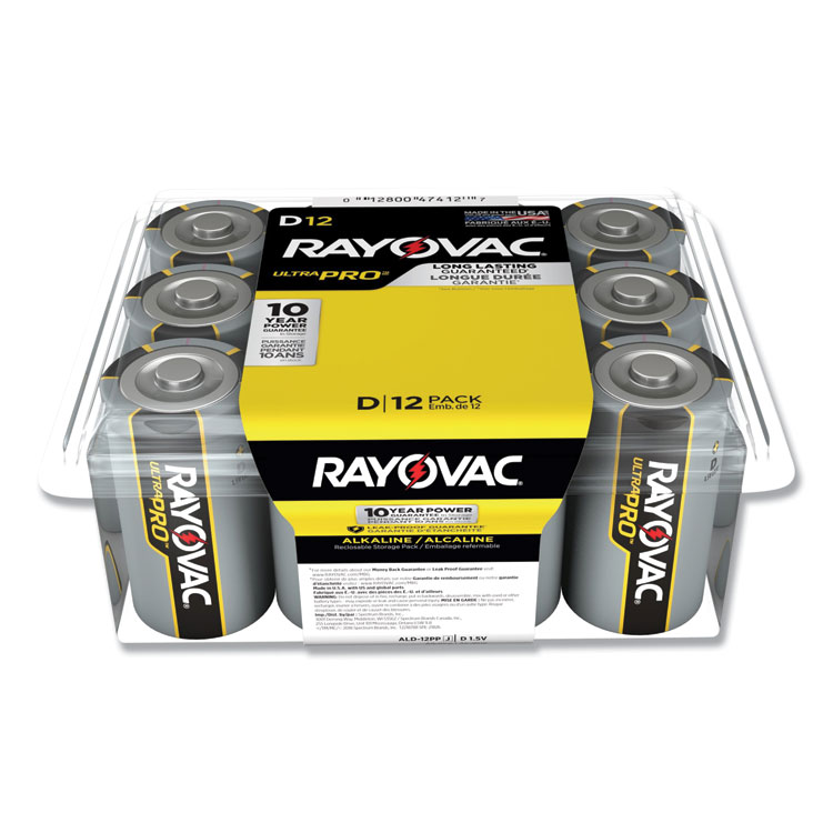 Rayovac Ultra Pro Alkaline D Batteries, 12/Pack (RAYALD12PPJ)