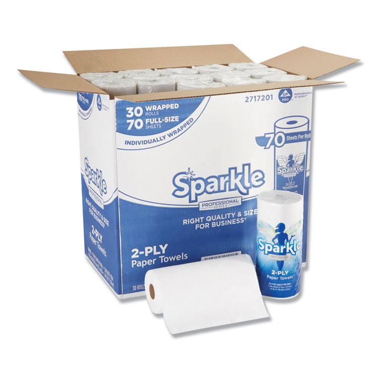 Georgia Pacific Professional Sparkle ps Premium Perforated Paper Kitchen Towel Roll, 2-Ply, 11 x 8.8, White, 70 Sheets, 30 Rolls/Carton (GPC2717201)
