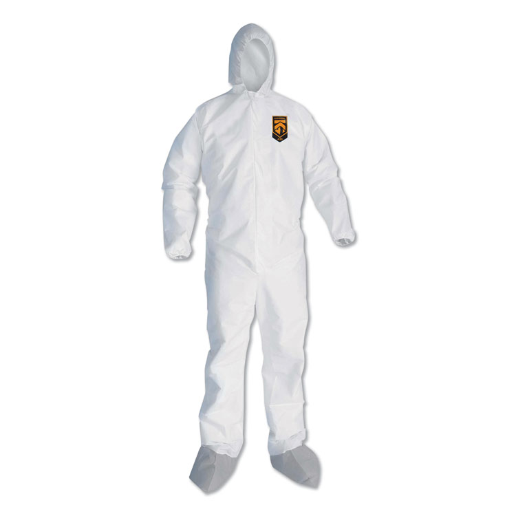 KleenGuard A45 Liquid/Particle Protection Surface Prep/Paint Coveralls, 2X-Large, White, 25/Carton (ANS48975)