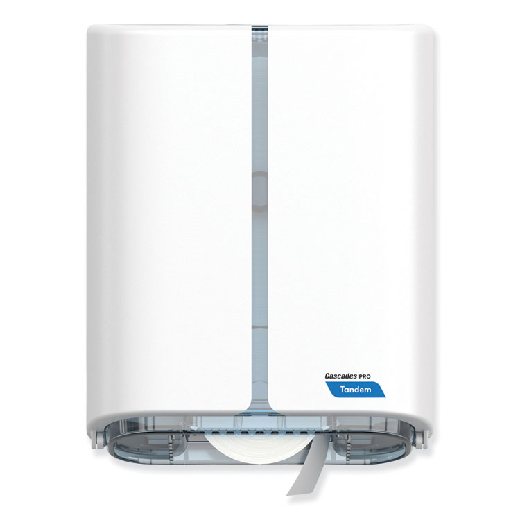 Cascades PRO Tandem Single Roll Jumbo Bathroom Tissue Dispenser, 10.75 x 5.56 x 13.72, White (CSDC383)