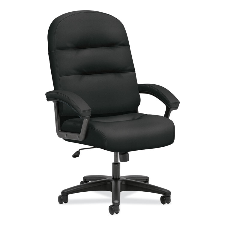 HON Pillow-Soft 2090 Series Executive High-Back Swivel/Tilt Chair, Supports Up to 300 lb, 16" to 21" Seat Height, Black (HON2095HPWST10T)