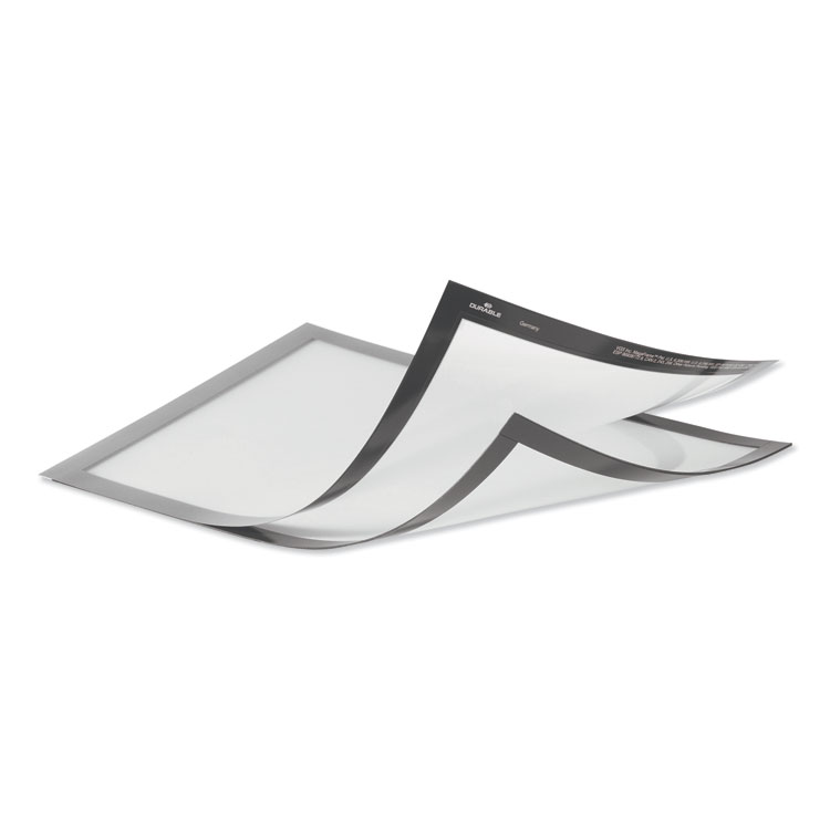 Durable DURAFRAME Magnetic Plus Sign Holder, 8.5 x 11, Silver Frame, 2/Pack (DBL400423)