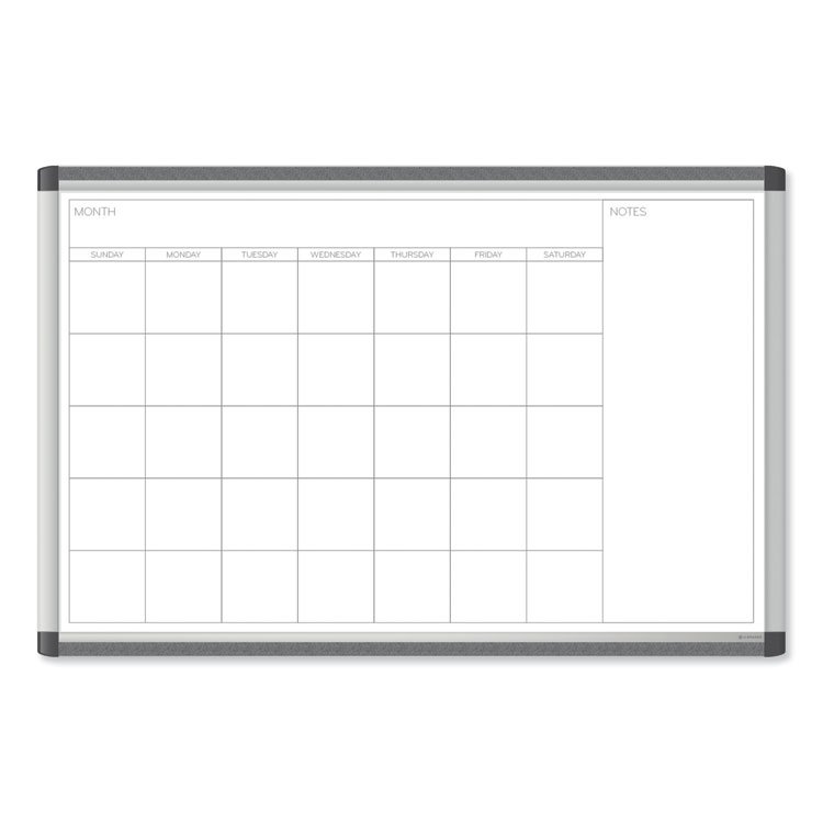 U Brands PINIT Magnetic Dry Erase Calendar, Monthly Planning/Scheduling, 36 x 24 (Actual Size: 35 x 23), White Surface, Aluminum Frame (UBR2901U0001)