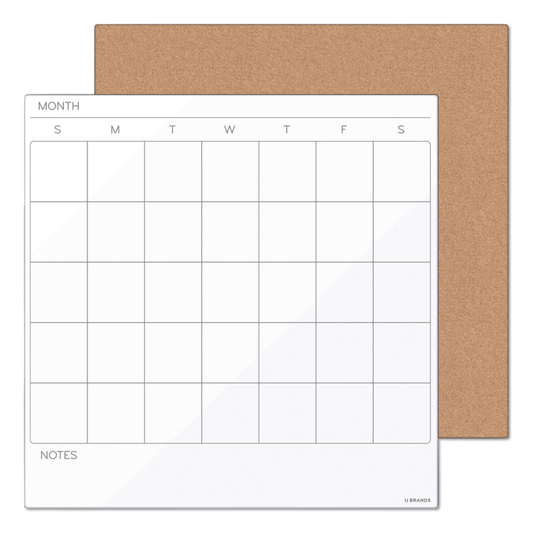 U Brands Frameless Tile Board Value Pack, (1) Tan Bulletin Board, (1) White Magnetic Dry Erase Planning Board, 14" x 14" (UBR3889U0001)