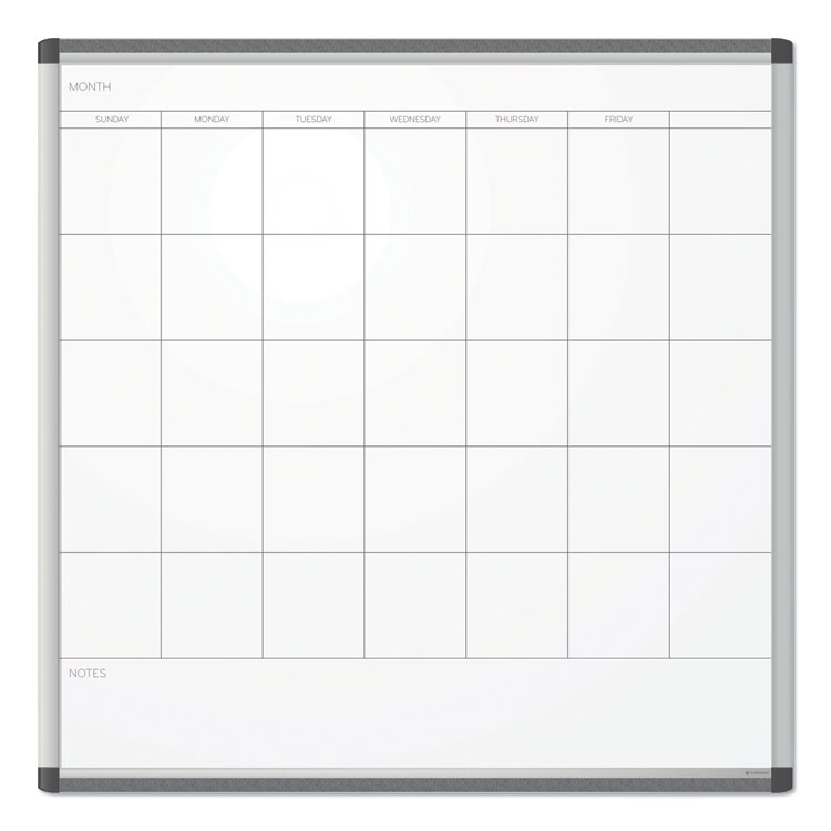 U Brands PINIT Magnetic Dry Erase Calendar, Monthly Planning/Scheduling, 36 x 36 (Actual Size: 35 x 35), White Surface, Aluminum Frame (UBR2902U0001)