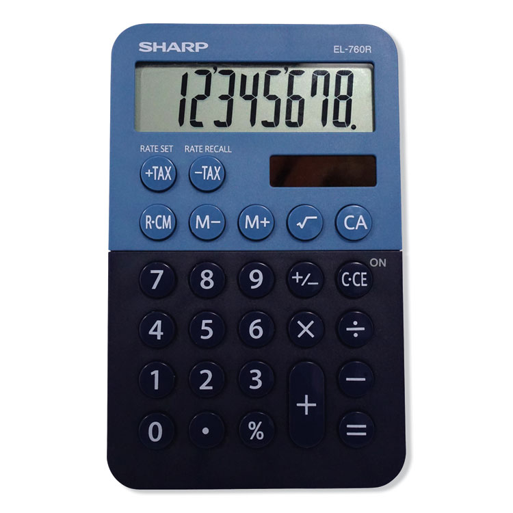 Sharp EL-760RBBL Handheld Calculator, 8-Digit LCD (SHREL760RBBL)