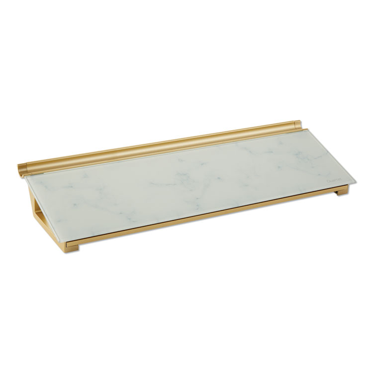 Quartet Glass Dry Erase Desktop Computer Pad, 18" x 6", Marble Surface (QRTGDP186M)