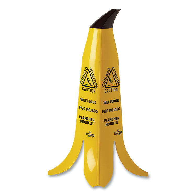 Impact Banana Wet Floor Cones, 11 x 11.15 x 23.25, Yellow/Brown/Black (IMPB1001)