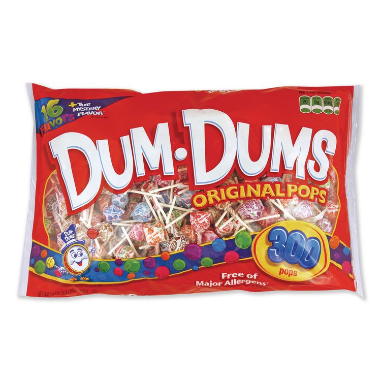 Spangler Dum-Dum-Pops, Assorted Flavors, Individually Wrapped, 300/Pack (SPA60)