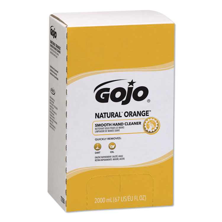 GOJO NATURAL ORANGE Smooth Hand Cleaner, Refill for GOJO PRO TDX Push-Style Dispenser, Citrus Scent, 2,000 mL, 4/Carton (GOJ7250)