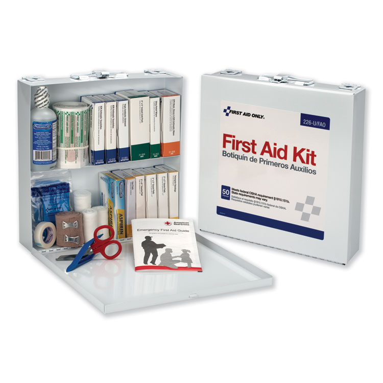 First Aid Only First Aid Station for 50 People, 196 Pieces, OSHA Compliant, Metal Case (FAO226U)