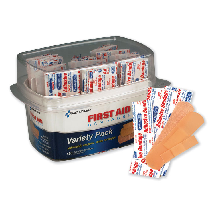 PhysiciansCare by First Aid Only First Aid Bandages, Assorted, 150 Pieces/Kit (FAO90095)
