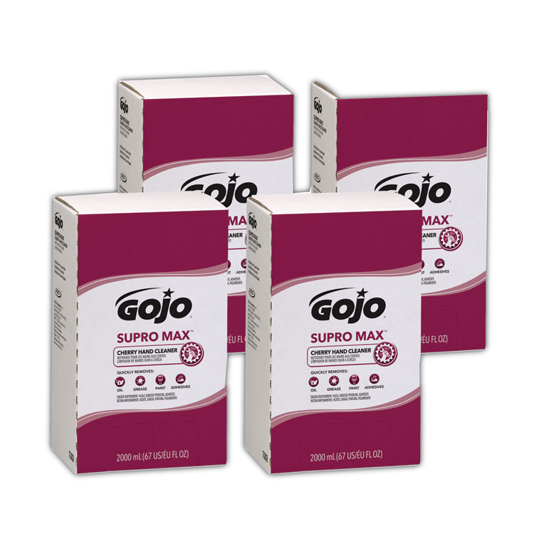 GOJO SUPRO MAX Heavy Duty Hand Cleaner, Refill for GOJO PRO TDX 2000 Dispenser, Cherry Fragrance, 2,000 mL, 4/Carton (GOJ728204)
