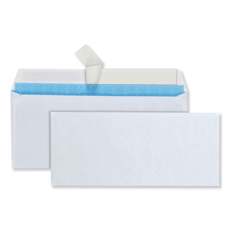 Quality Park Security Envelope, #10, Commercial Flap, Redi-Strip Adhesive Closure, 4.13 x 9.5, White, 500/Box (QUA90019)