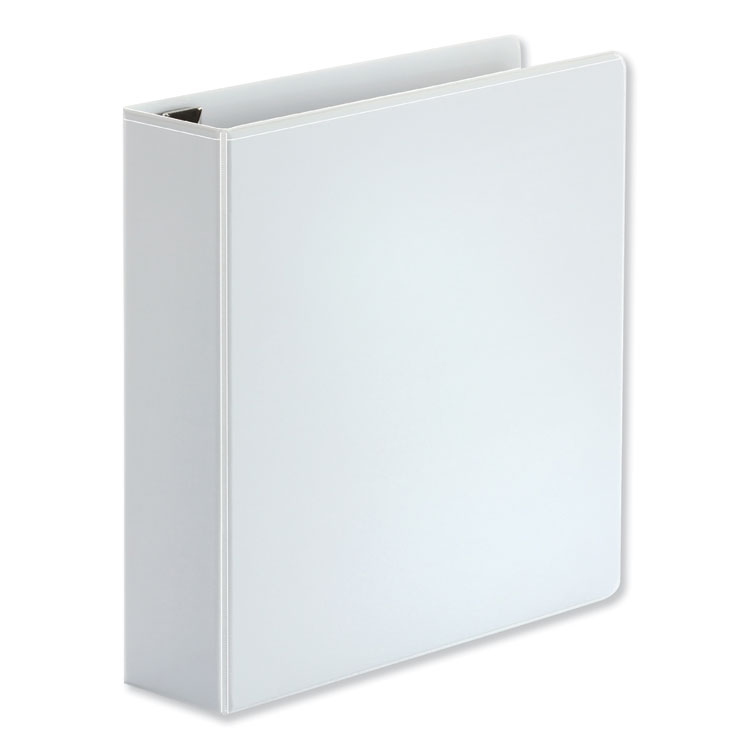 Universal Deluxe Easy-to-Open D-Ring View Binder, 3 Rings, 2" Capacity, 11 x 8.5, White (UNV30732)