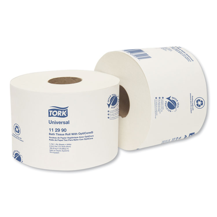 Tork Universal Bath Tissue Roll with OptiCore, Septic Safe, 1-Ply, White, 1,755 Sheets/Roll, 36 Rolls/Carton (TRK112990)