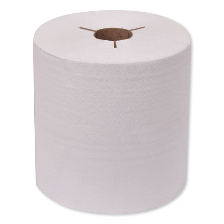Tork Universal Hand Towel Roll, Notched, 1-Ply, 8" x 800 ft, Natural White, 6 Rolls/Carton (TRK8031400)