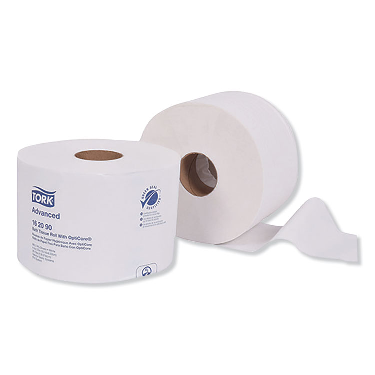 Tork Advanced Bath Tissue Roll with OptiCore, Septic Safe, 2-Ply, White, 865 Sheets/Roll, 36 Rolls/Carton (TRK162090)