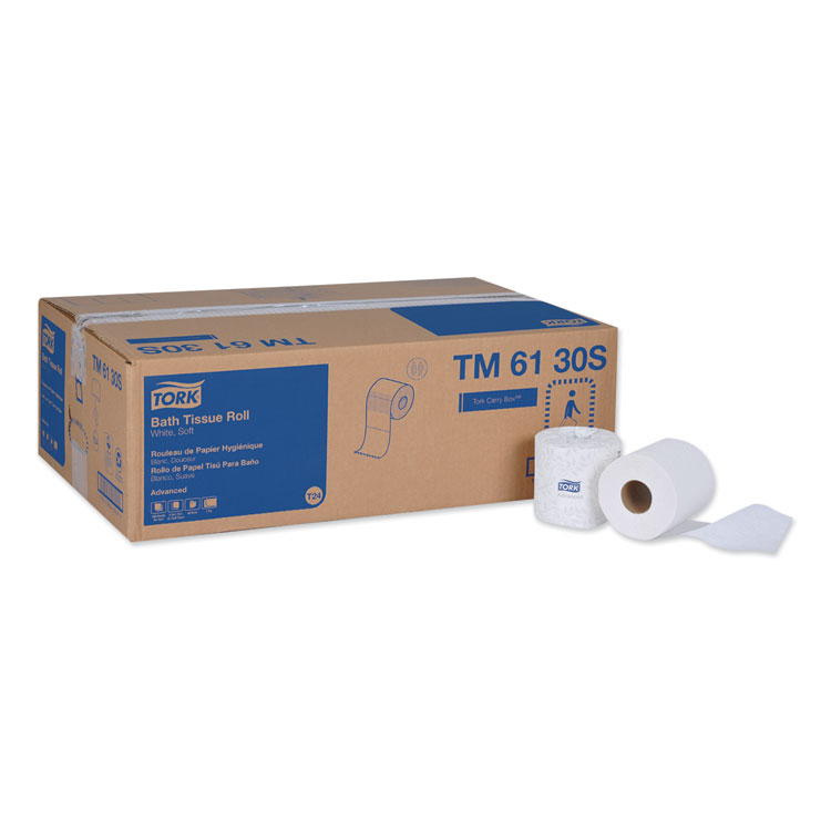 Tork Advanced Bath Tissue, Septic Safe, 2-Ply, White, 500 Sheets/Roll, 48 Rolls/Carton (TRKTM6130S)