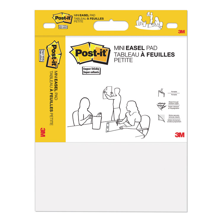 Post-it Easel Pads Super Sticky Vertical-Orientation Self-Stick Easel Pads, Unruled, 15" x 18", White, 20 Sheets, 2/Pack (MMM577SS)