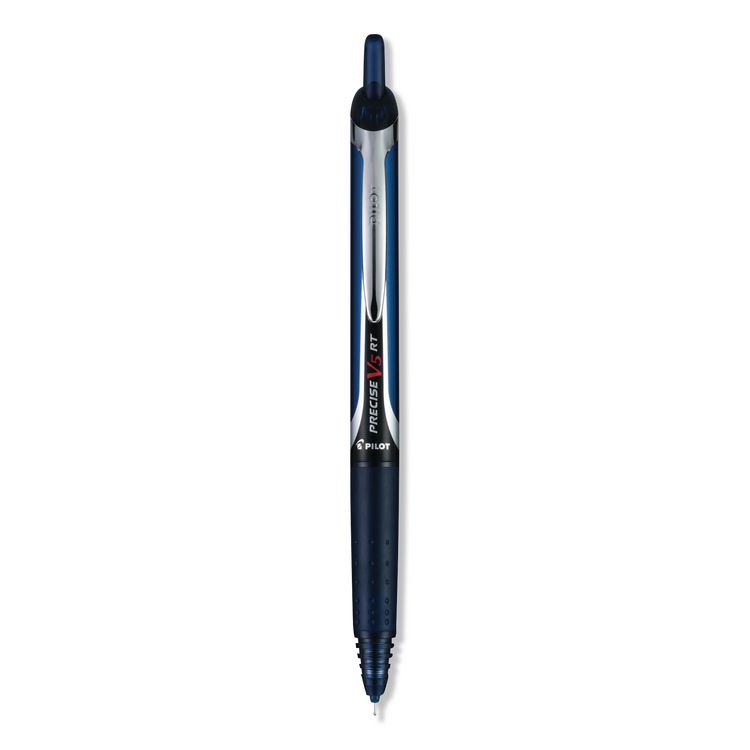 Pilot Precise V5RT Rollerball Pen, Retractable, Extra-Fine 0.5 mm, Navy Ink, Navy Barrel, Dozen (PIL13447)