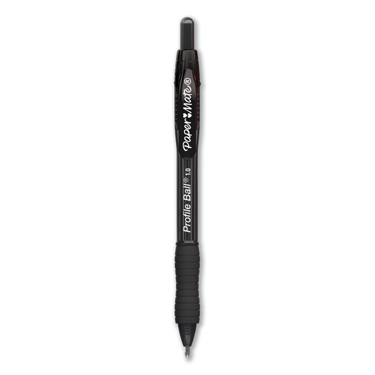 Paper Mate Profile Ballpoint Pen, Retractable, Medium 1 mm, Black Ink, Translucent Black Barrel, 36/Pack (PAP2095459)