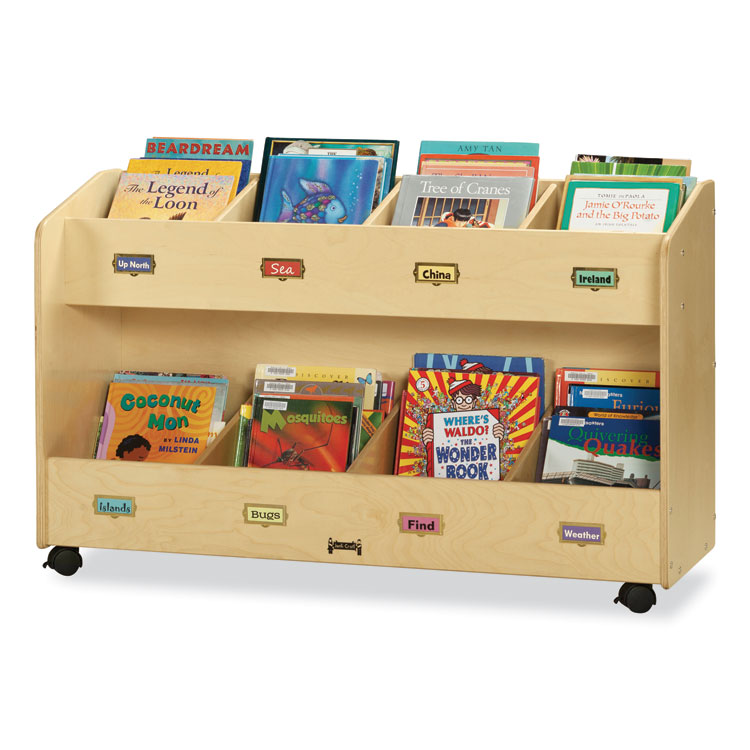 JONTI-CRAFT, INC. Mobile Section Book Organizers, Eight-Section, 48w x 16d x 29.5h, Birch (JNT5369JC)