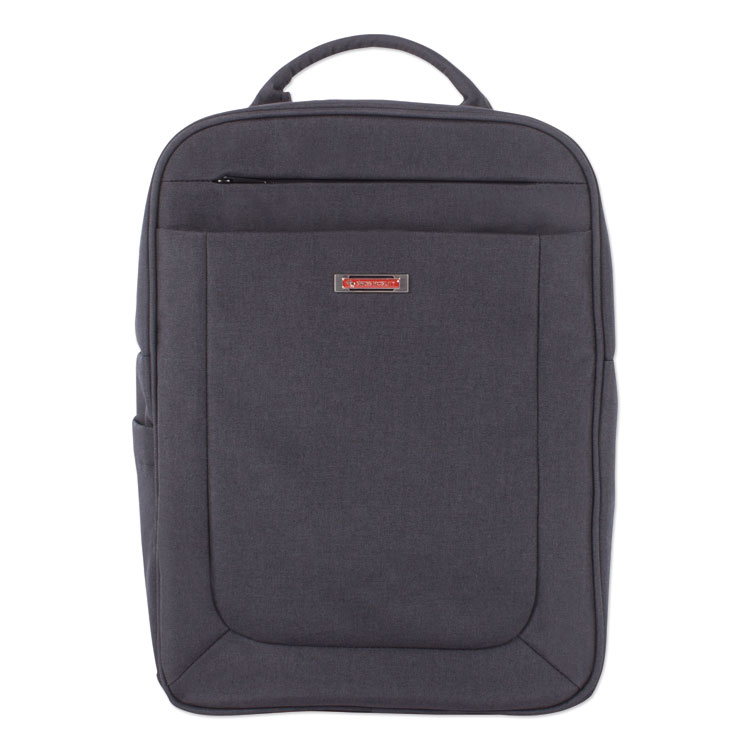 Swiss Mobility Cadence 2 Section Business Backpack, Fits Devices Up to 15.6", Polyester, 6 x 6 x 17, Charcoal (SWZBKP1012SMCH)