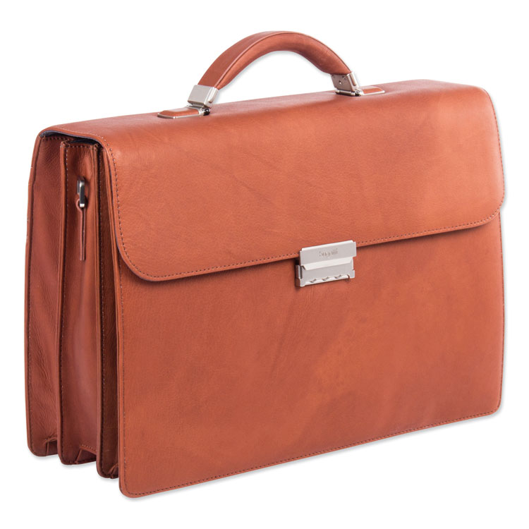 Swiss Mobility Milestone Briefcase, Fits Devices Up to 15.6", Leather, 5 x 5 x 12, Cognac (SWZ49545807SM)