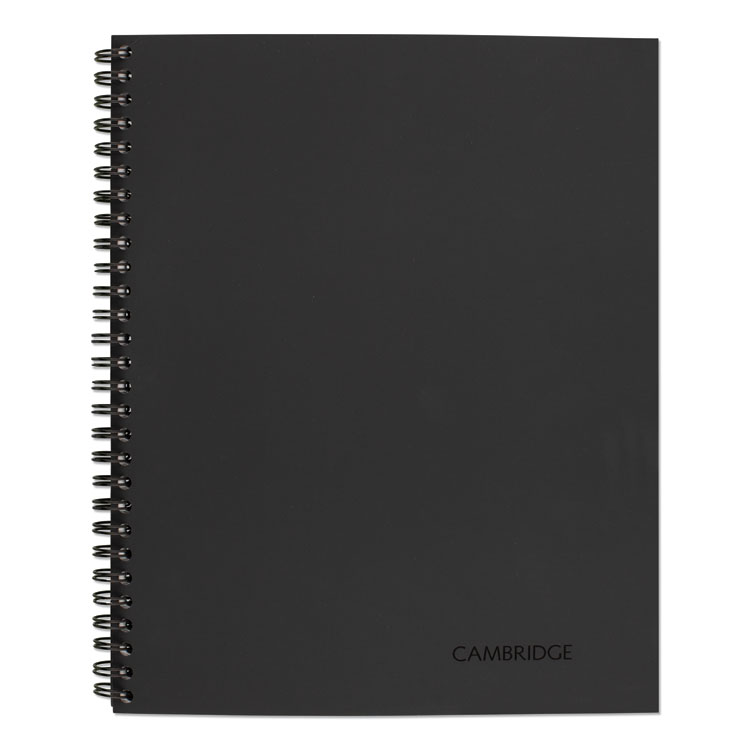 Cambridge Wirebound Business Notebook, 1-Subject, Wide/Legal Rule, Black Linen Cover, (80) 11 x 8.5 Sheets (MEA06062)
