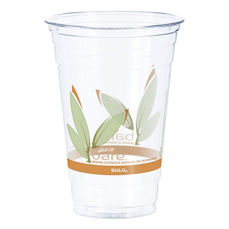 Dart Bare Eco-Forward RPET Cold Cups 20 oz, Plastic, Leaf Design, 50/Pack, 12 Packs/Carton (DCCRTP20BARE)