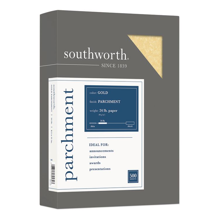 Southworth Parchment Specialty Paper, 24 lb Bond Weight, 8.5 x 11, Gold, 500/Ream (SOU994C)