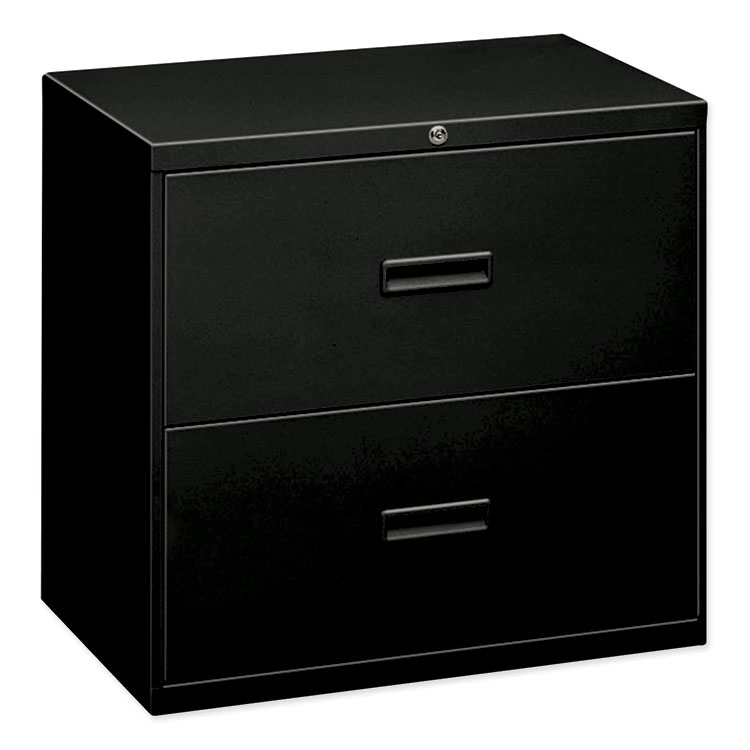 HON 400 Series Lateral File, 2 Legal/Letter-Size File Drawers, Black, 30" x 18" x 28" (BSX432LP)