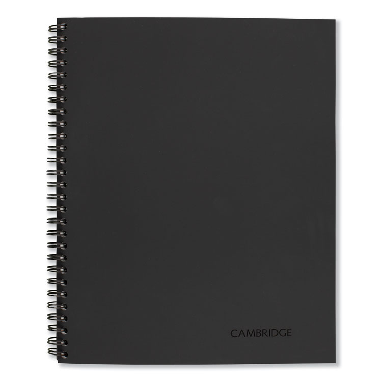 Cambridge Wirebound Business Notebook, 1-Subject, Wide/Legal Rule, Black Linen Cover, (80) 9.5 x 6.63 Sheets (MEA06672)