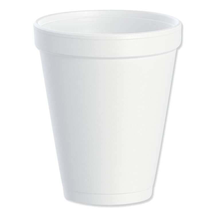 Dart Foam Drink Cups, 10 oz, White, 25/Bag, 40 Bags/Carton (DCC10J10)